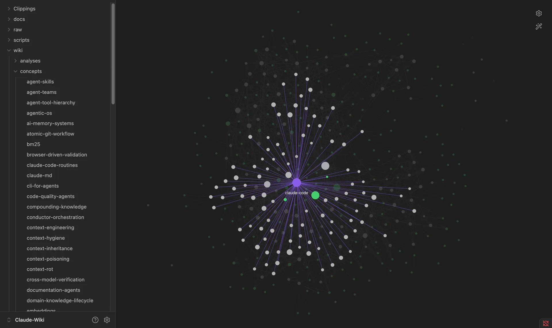 Custom AI Wiki interface screenshot