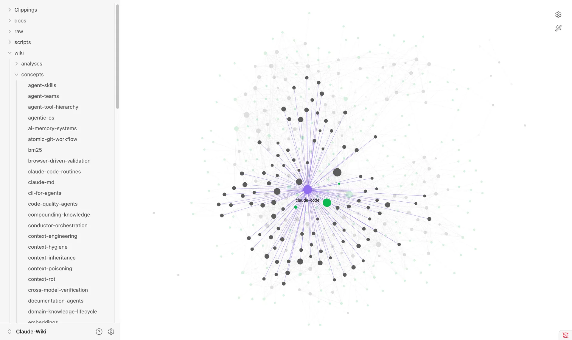 Custom AI Wiki interface screenshot