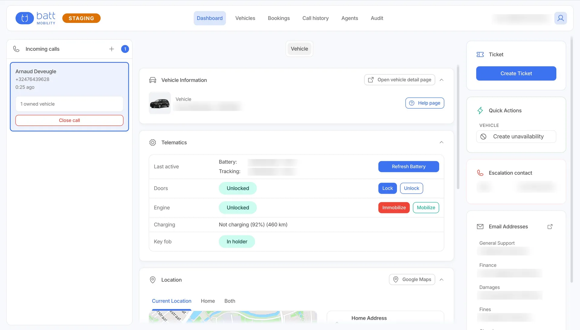 Support Platform interface screenshot