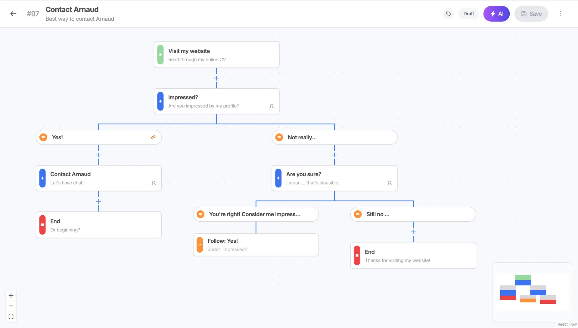 Visual Workflow Builder interface screenshot